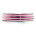 thumbnail image 4 of Edward Mirell Titanium Triple Groove Pink Anodized Ring, 4 of 7