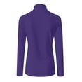 thumbnail image 3 of Lumtrix Women's Mock Turtle Neck Long Sleeve T Shirts Basic Lightweight Stretch Slim Fitted Tops Fall & Winter for Underwear Soft Casual Tops Purple 2XL, 3 of 5
