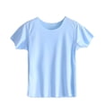 thumbnail image 5 of WhouRiu Girls Solid Color Basic Tees Kids Short Sleeve Crew Neck Tshirt Comfortable Cute Casual Summer T Shirts,7-8 Years, 5 of 8