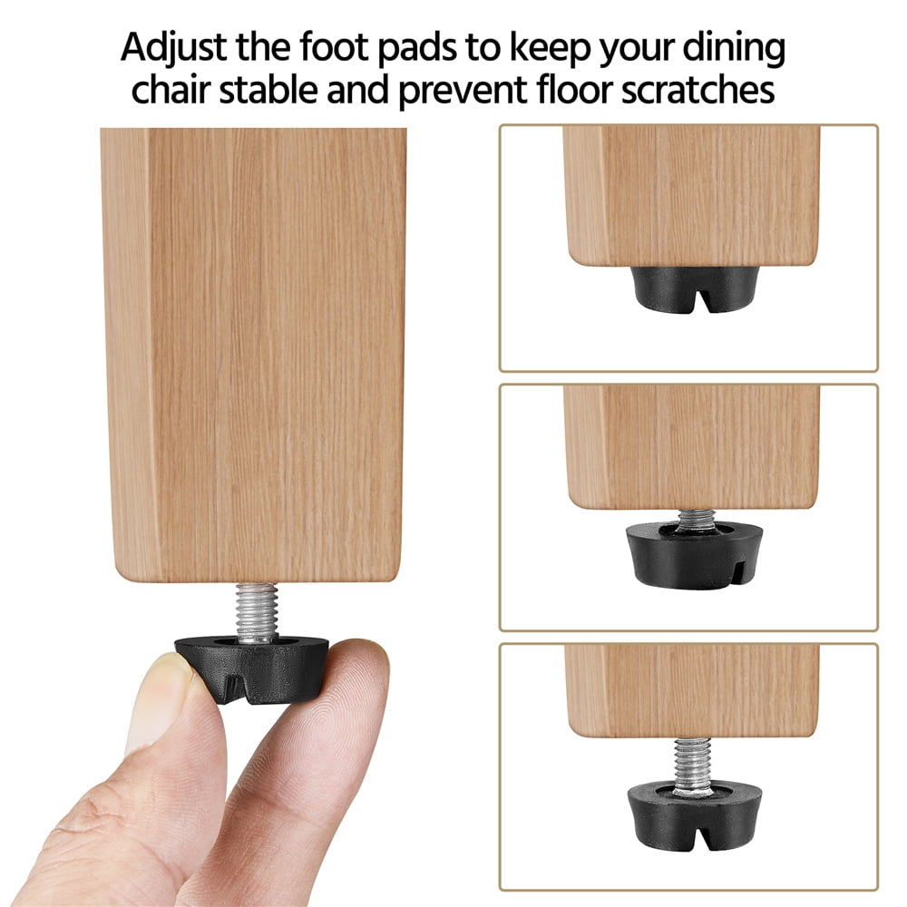 FullFurnique Upholstered Padded Dining Chairs with Adjustable Foot Pads, Set of 2, Blue