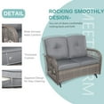 thumbnail image 2 of MEETWARM Outdoor Wicker Patio Glider Set, Loveseat for 2 Person Porch Furniture Glider with Glass-Top Coffee Table, Patio Glider Rocking Bench with Thickened Cushions, Gray, 2 of 7