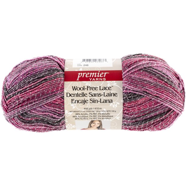 Premier Yarns WoolFree Lace YarnBerry Smash