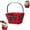 1 pc, variant on WUXIAB Christmas Baskets For Gifts,Hand-Woven Rectangle,Red Storage Baskets With Green Handle & Bow,Small Christmas Atmosphere Tote Basket For Holiday,Decorative Present Wrapping,Lovely Basket(Red)