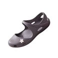 thumbnail image 2 of pwidon Women's Mary Jane Clogs Closed Toe Slip On EVA Waterproof Floral Decor Beach Pool Walking Sandals Purple 6, 2 of 4