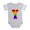 Heather Gray, variant on CafePress - Rainbow Letter Y - Cute Infant Baby Football Bodysuit
