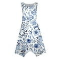 thumbnail image 4 of YDKZYMD Summer Casual Dresses for Women Floral Flowers Wedding Maxi Beach Boho Tank Dresses Hem Sundress Petite Sleeveless Midi Dress with Pockets Light Blue XL, 4 of 5