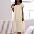 thumbnail image 5 of HomeGardon Nightgowns for Women,Summer Dresses Women's Nightdress Lingerie Sleepwear Solid Color Loose Pajamas, 5 of 6