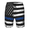 thumbnail image 3 of Zufioo Thin Blue Line Flag for Men's Casual Beach Shorts, Sports Fitness Quick-drying Drawstring Shorts with Pockets for Home Wear-Small, 3 of 6