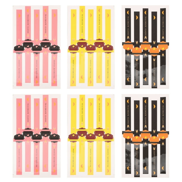 50 pegatinas autoadhesivas para regalos, tiras adhesivas para sellar paquetes (10 rosas, 10 negras y 30 amarillas por cada paquete de 50).