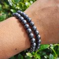 thumbnail image 2 of K-KED Shungite Round Beads Healing Reiki Balance Stretch Women Men Bracelet Gift 6mm, 2 of 2