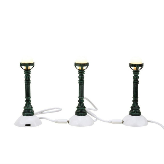 Department 56 Copper Lamp Post Fit Figurine, Set of 3