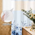 thumbnail image 3 of No Hook Shower Curtain, Blue Blooms Floral Shower Curtains for Bathroom with See Through Top Window, Spring Flowers Botanical Blue Ombre Waterproof & Washable Bath Curtain 60"x72", 3 of 9