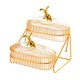 thumbnail image 2 of Plato de frutos secos Platos de aperitivos con tapa Organizador Bandeja decorativa para frutos secos para el hogar Amber 2 niveles, 2 of 9