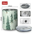 thumbnail image 4 of 12oz Coffee Tumblers Light Green Christmas Tree and Snow Pattern Stainless Steel Vacuum Insulated Travel Tumbler Coffee Cups Mug with Lid and Straw with Cleaning Brush for Cold & Hot Drinks, 4 of 5