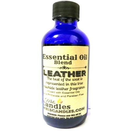 Leather 4 Ounce / 118.29 ml Glass Bottle of Premium Fragrance / Perefume Oil