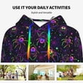 thumbnail image 4 of Picia Multi-colored Spiders Pattern Casual Women's Hoodie, Hooded Sweatshirt with Kangaroo Pocket, Comfortable Pullover with Eye-catching Drawstrings-XX-Large, 4 of 7