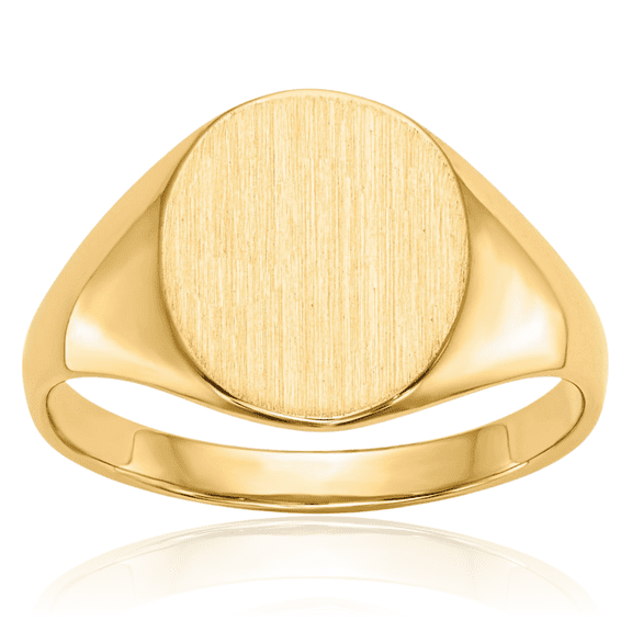 10K Solid Yellow Gold Custom Engraved Signet Ring Handmade Personalized Monogram Initial Letter Band