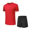 thumbnail image 3 of Weiqiqre Mens Casual 2 Piece Outfits-Short Sleeve Athletic Set Oversize T-Shirts Drawstring Tracksuit Set, 3 of 7