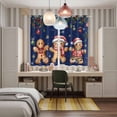 thumbnail image 4 of Gingerbread Christmas Kitchen Curtains Window Panels, Xmas Balls Branches Navy Blue Insulated Window Treatment Curtain, Grommet Curtains for Bedroom/Living Room/Bathroom, 2 Piece 42"Wx63"L, 4 of 8