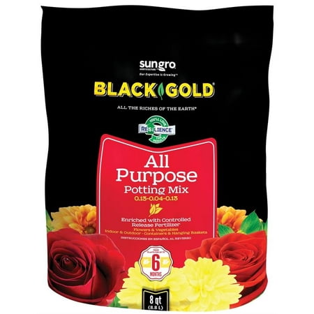 Black Gold All Purpose Potting Mix w/ Fertilizer - 8 Quarts