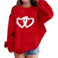 thumbnail image 5 of UACY Kids Heart Print Crewneck Pullover Sweatshirt, Soft Cotton Long Sleeve, Casual Loose Outwear Top for Girls and Boys (Red, 11-12 Years), 5 of 6