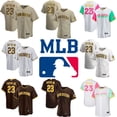 thumbnail image 2 of Jersey bordado del jugador del equipo n. ° 23 Fernando Tatis Jr. Del sacerdote de San Diego de los hombres del béisbol americano, 2 of 4