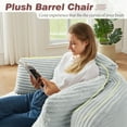thumbnail image 5 of Muumblus 48.8" Oversized Accent Barrel Chair, Fluffy Round Lazy Sofa Chair for Adults, No Assembly Required, Light Gray Corduroy, 5 of 10
