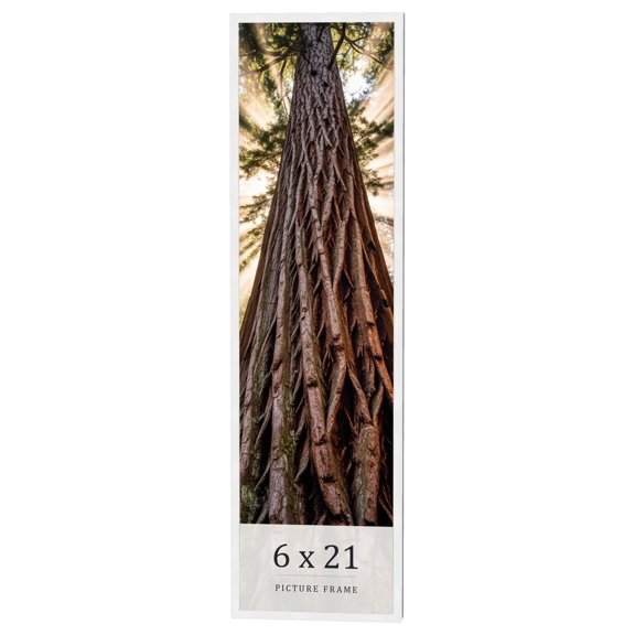 6x21 Frame White Real Wood Picture Frame Width 0.75 inches | Interior Frame Depth 0.5 inches |