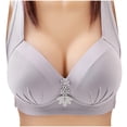 thumbnail image 3 of Womens Everyday Bras, Padded T Shirt Bras for Women Push Up Comfort No Underwire Brassiere Wide Strap Full Coverage V Everyday Bras M-3XL, 3 of 3