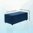 thumbnail image 2 of Stretch Ottoman Cover Rectangular Square Ottoman Slipcover with Elastic for Foot Stool Living Room Bedroom Fit Length 83-101cm / 32.68"-39.76", M-Large, Navy, 2 of 6