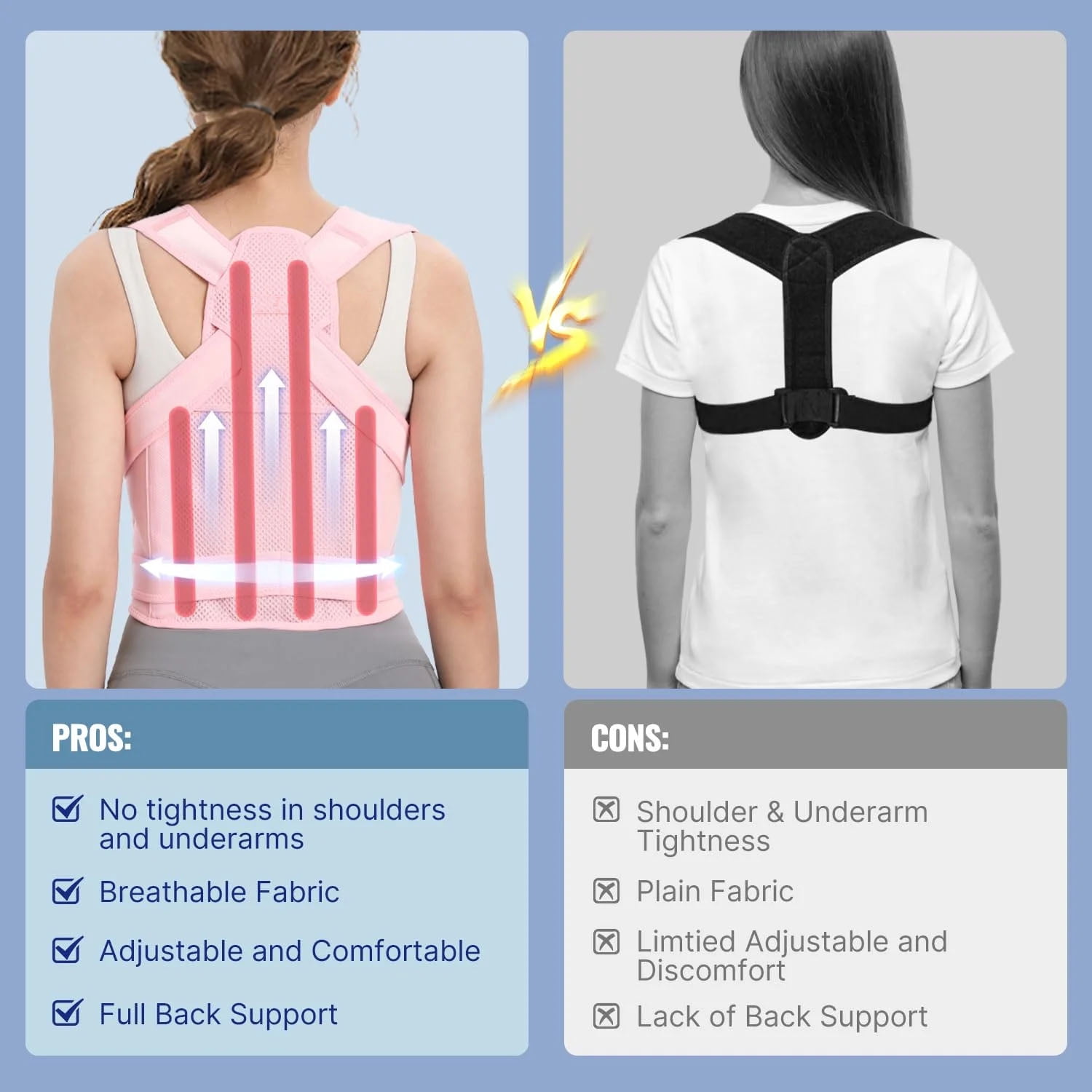 Back Brace Posture Corrector for Women, Back Straightener Posture Corrector, Scoliosis and Hunchback Correction, Back Pain, Spine Corrector, Support, Adjustable Posture Trainer,Pink Small