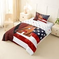 thumbnail image 2 of Erosebridal American Flag Print Twin Comforter Sets,Rugby Pattern A Alphabet Bedding Set For Boys Kids,Reversible,2pcs, 2 of 7
