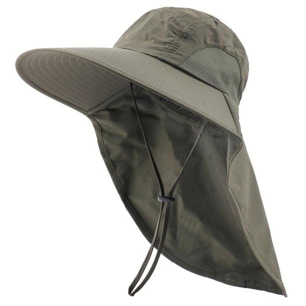 Sombrero Pesca Cgtredaw Protección UV Cubierta para El Cuello Parasol para Exteriores Gris Oscuro