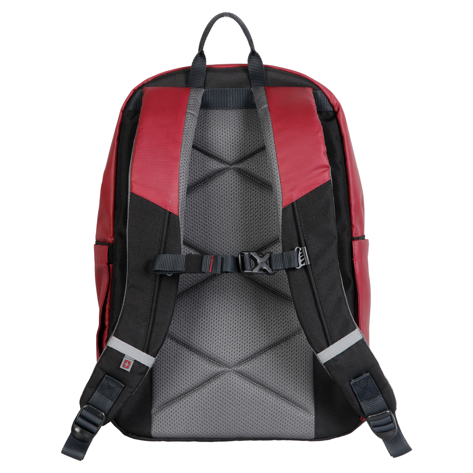 Swiss Tech Unisex Bungee 20 Liter Backpack for School or Work, Red, Ripstop Polyester, Teen and Adult