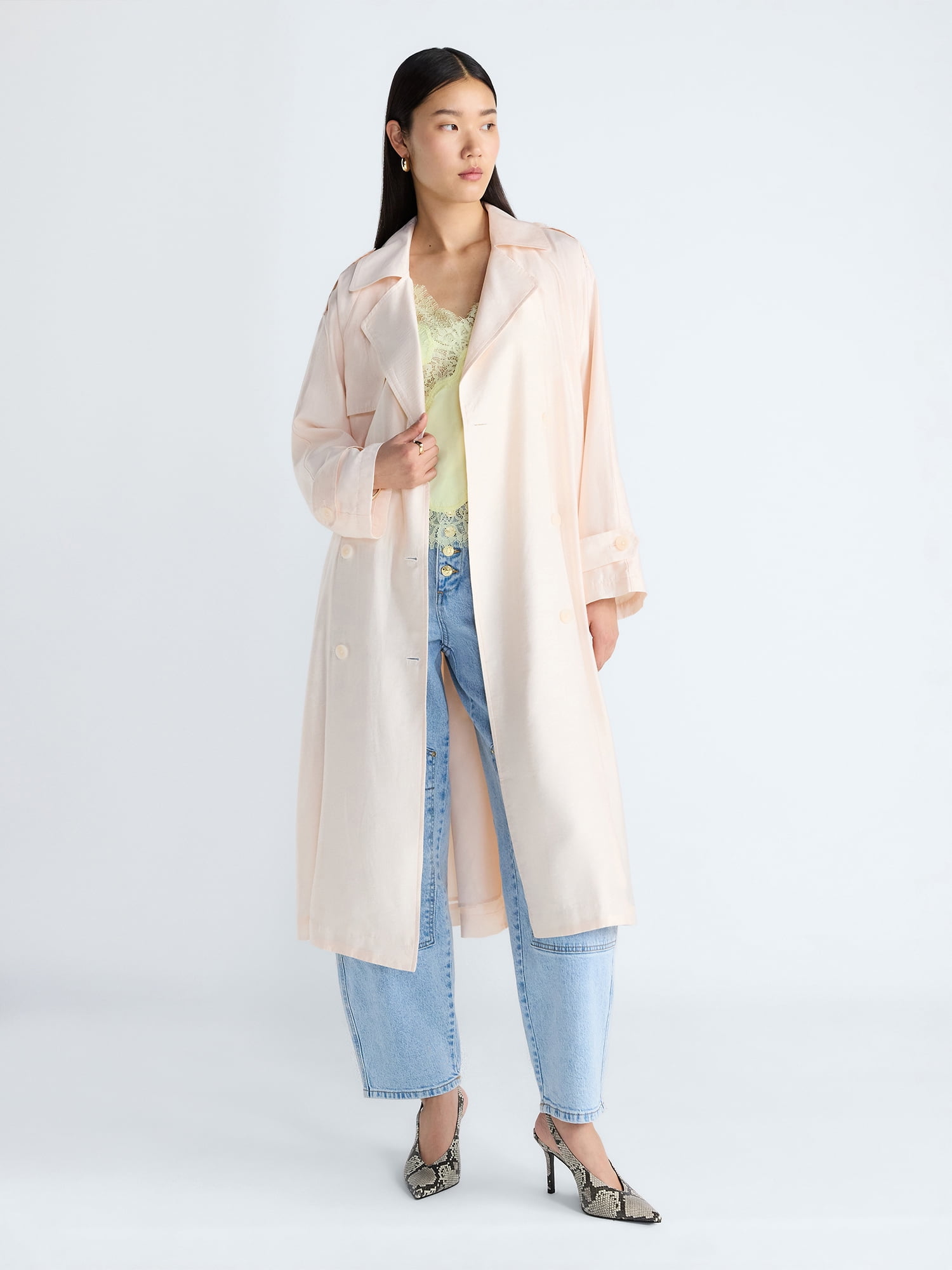 Devil Wears Prada Scoop Collection Women’s and Women's Plus Trench Coat, Sizes XS-4X
