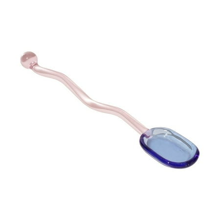 

Creative Glass Spoon Colored Transparent Coffee Dessert Milk Stirring Spoon Long Wave Handle Round Kitchen Tableware Stirrer Rod