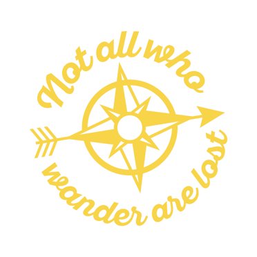 Not All Who Wander Are Lost Decal, Compass Mountain Car Window Decals
