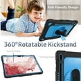 thumbnail image 5 of SOATUTO for Samsung S8 / Galaxy S7 11 inch Tab Case with S Pen Holder Kickstand Shoulder Hand Strap Hybrid Kids Friendly Cover For Samsung Galaxy S8 X700 X706 2022 / S7 T870 T875 2020 - Black+Blue, 5 of 6
