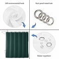 thumbnail image 5 of Pure Dark Green Waterproof Fabric Shower Curtain, Simple Solid Color Waterproof Fabric Shower Curtain for Bathroom Curtains Bathtubs Hotel Washable Shower Curtains with 12 Hooks Small 36x78in, 5 of 8