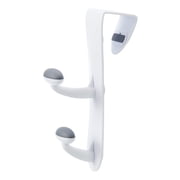 Mainstays White Over the Door Rubber Grip Hooks for Closet and Bathroom Storage, 2 Pack