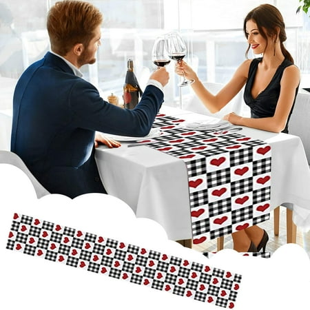 

Clearance！ Lizhowu Table Cloth Creative Valentine s Day Polyester Cotton Printed Table Flag Table Decorations