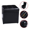 thumbnail image 3 of Costway Cube Ottoman Pouffe Storage Box Lounge Seat Footstools w/ Hinge Top black, 3 of 10