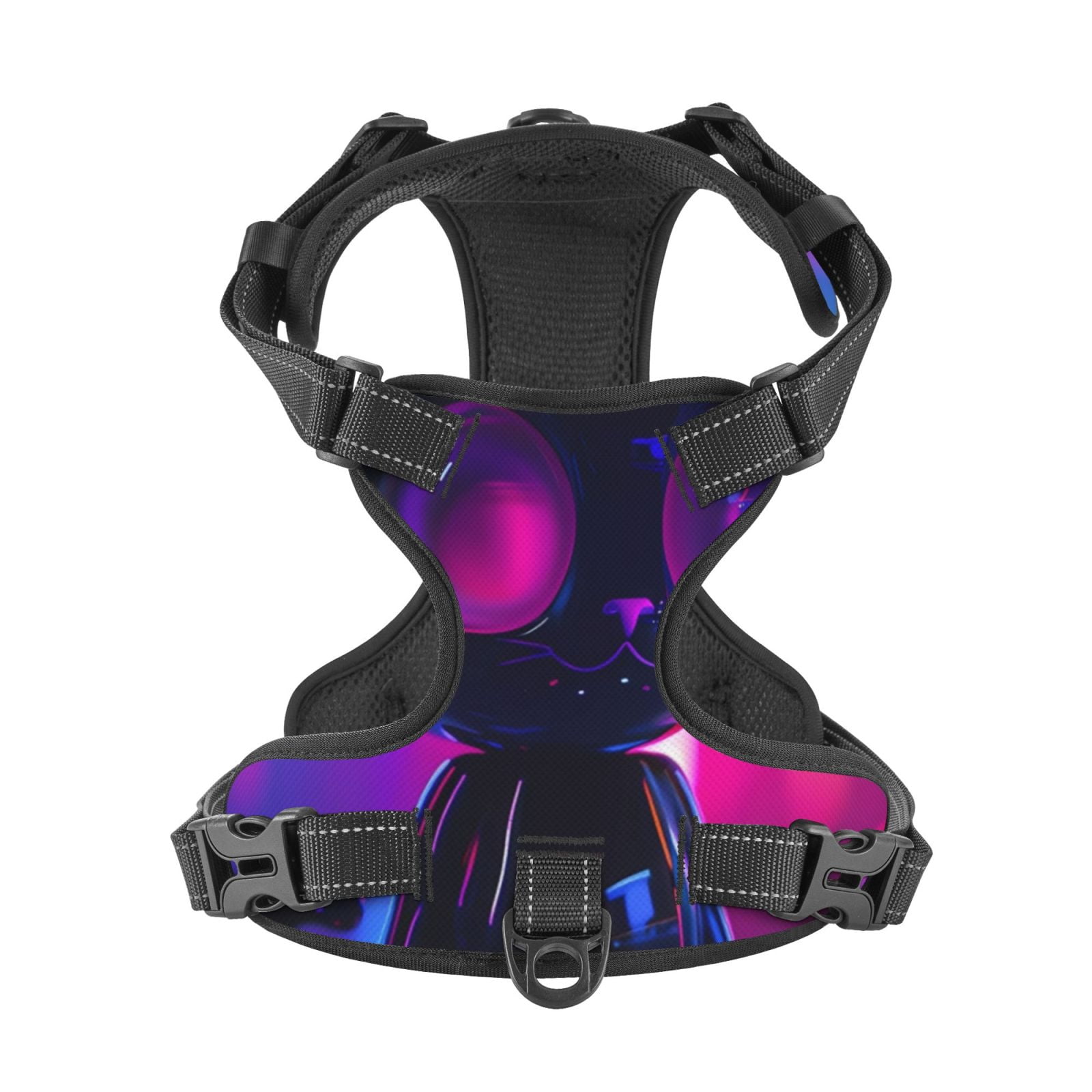 Picia Neon Toy Cat Reflections No-Pull Dog Harness Reflective Front Clip Vest with Handle,Step-in Air Dog Harness,Adjustable 2 Metal Rings 4 Buckles,Easy to Put on & Take Off X-Large
