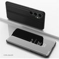 thumbnail image 2 of Stylish Mirror Flip Womens Case for Samsung Galaxy S23 FE 5G, Clear View Window Cover with Kickstand Thin Ultra Phone Case for Samsung Galaxy S23 FE 5G QH Black, 2 of 11