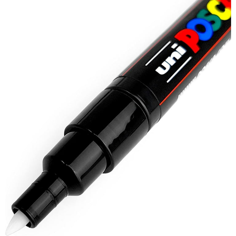 POSCA Black & White - Fine to Medium Set of 8 Pens (PC-5M, PC-3M, PC-1M,  PC-1MR)