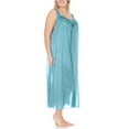 thumbnail image 3 of Ezi Satin Silk Nightgown For Women - Soft & Breathable Womens Sleepwear- Sexy Short Sleeves Womens Sleepwear, M - Plus Size,3X,Jewel Blue, 3 of 9