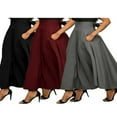 thumbnail image 1 of Jupes Longues Plissées Taille Haute pour Femmes Jupe Évasée Robe en Satin, 1 of 6