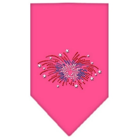 Blue Full Rhinestones Snap - Fireworks Rhinestone Bandana Bright Pink Large