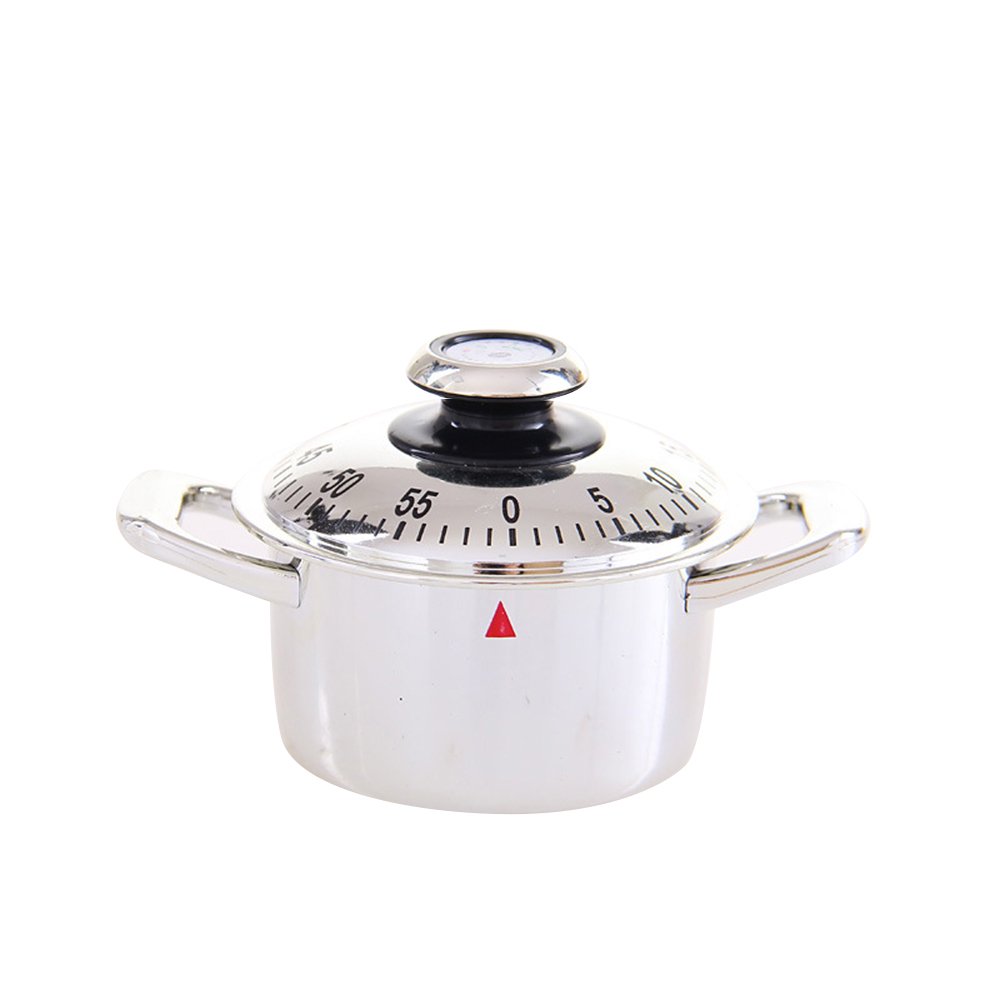 Stainless Steel Kitchen 60 Minutes Timer Clock Teapot Shaped Manual