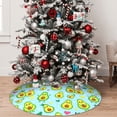 thumbnail image 5 of Rateoe Cartoon Avocado Print Christmas Tree Skirt 30" for Xmas Holiday New Year Party Circle Tree Mat Ornaments Decoration, 5 of 7